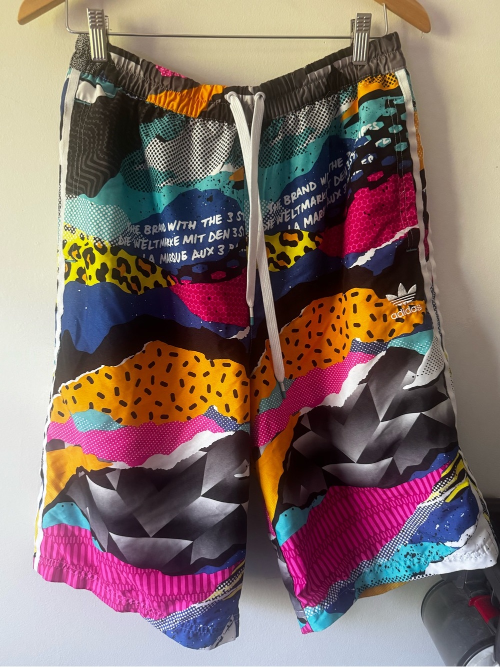 Adidas men Multicolor Graphic Drawstring Shorts